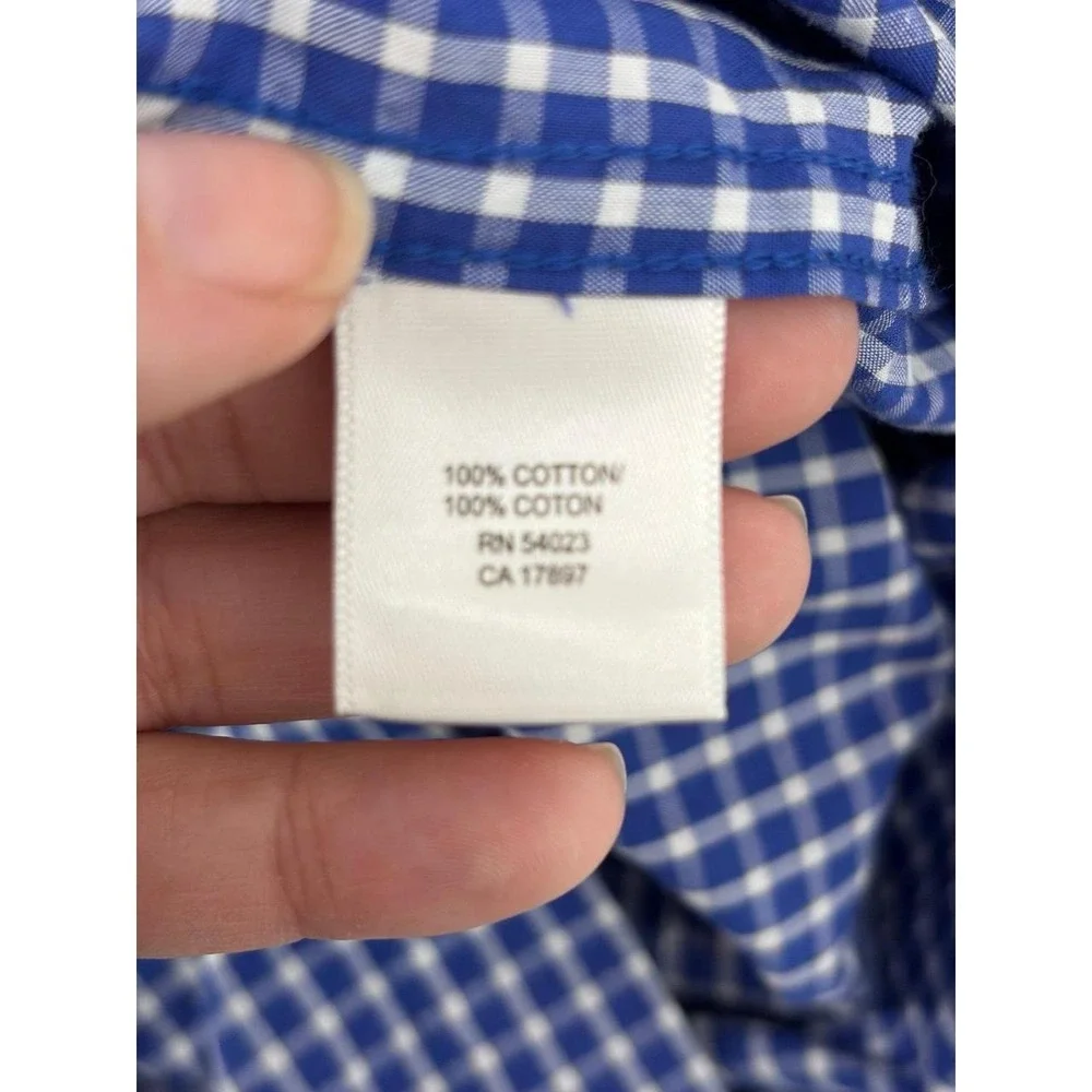 Banana Republic, Classic Fit, Blue Plaid, Long Sleeve, Button Up Dress Shirt, L
